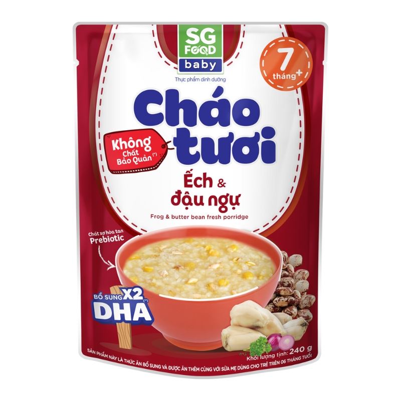 Combo 3 gói cháo tươi SG Food Baby vị ếch và đậu ngự 240g (từ 7 tháng) 2